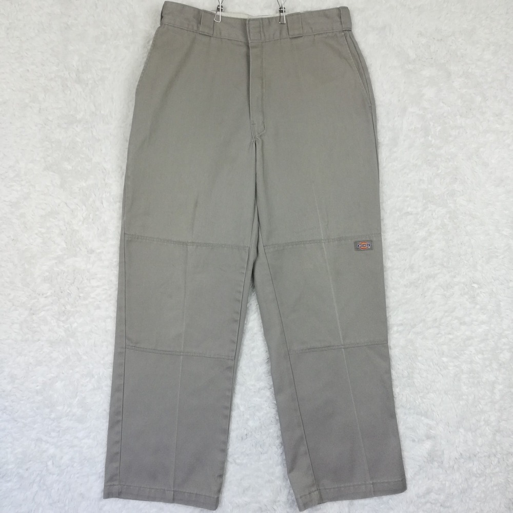 Dickies Mens Pants Loose Fit Double Knee Work Gray Straight Leg 34x32